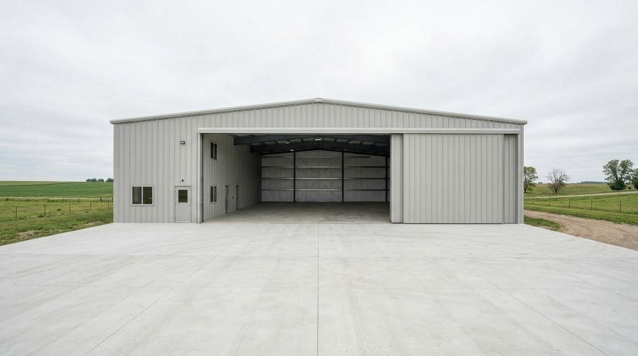 Large concrete apron poured for a commercial building