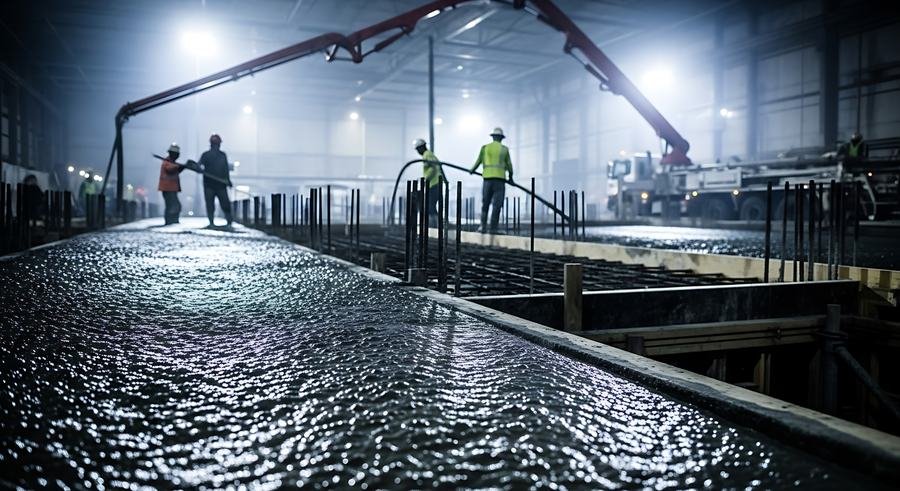 Concrete pour on a commercial site