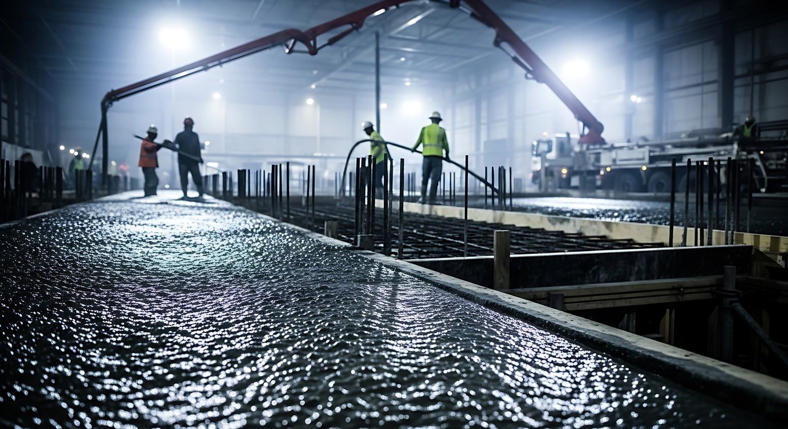 Concrete pour on a commercial site